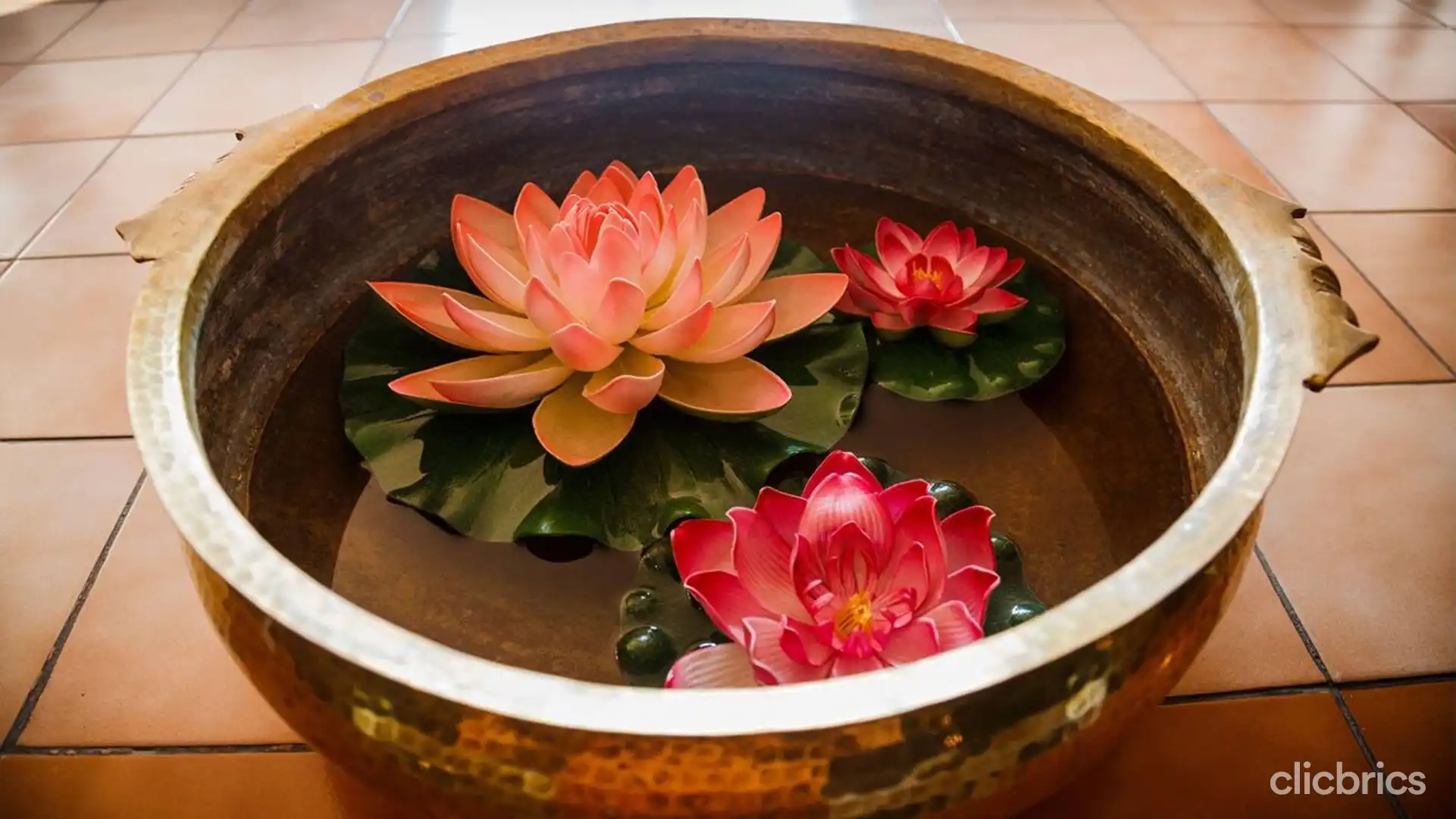 10 Beautiful Flower Decorations At Home To Add Nature S Touch    1669373635900 A Brass Bowl Filled With Lotus.webp